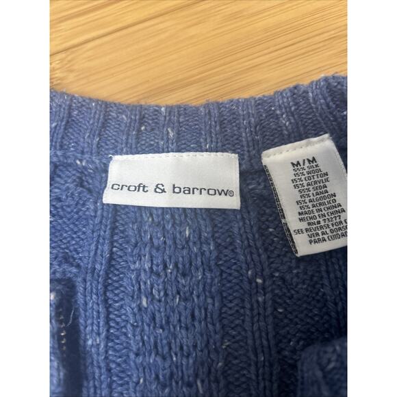 Woman’s Silk & Wool Blue Zip Up Cardigan Preppy Grandpa Grunge Sz M - Picture 4 of 8